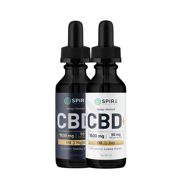 Picture of CBD Nighttime Oil and Daytime Oil Bottles